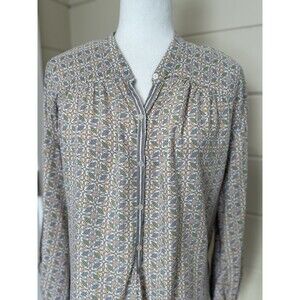 Max Studio Women's Blouse Popover Floral Top XL Pastel Boho Chic Casual Office